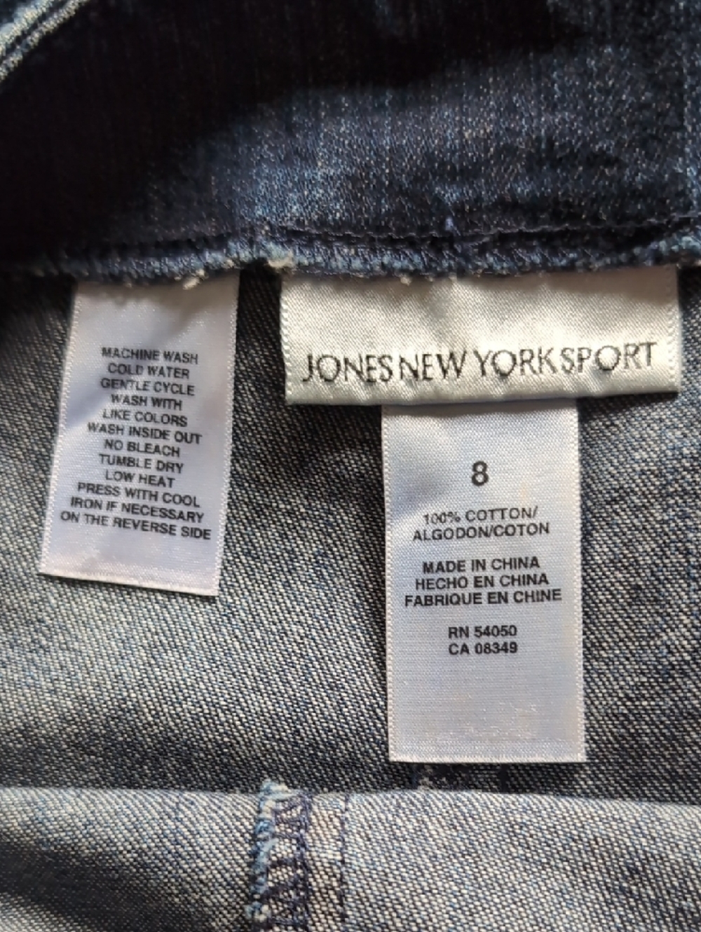 Jones New York Dark Blue Denim Skirt with Gold Floral Embroidery - Picture 12 of 12